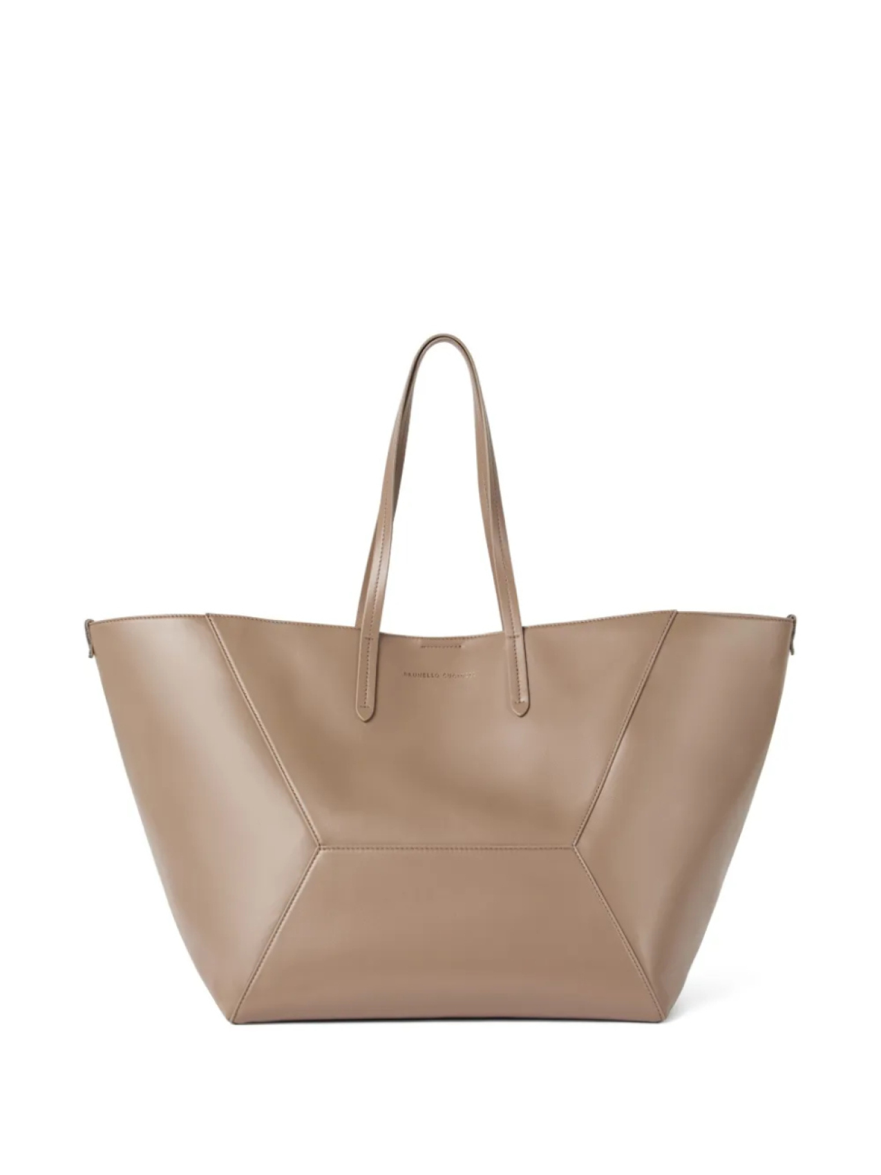 

Сумка-тоут Brunello Cucinelli BC Duo из телячьей кожи, нейтральный