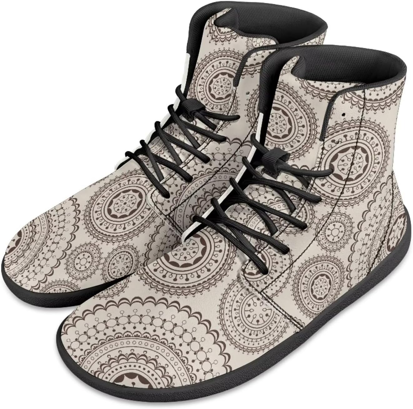 

Мужские минималистичные босоножки Jeiento Mandala, обувь для бега с широкой носочной частью, ботинки из искусственной кожи, нескользящие кроссовки на шнуровке, Bohemian Mandala Flowers