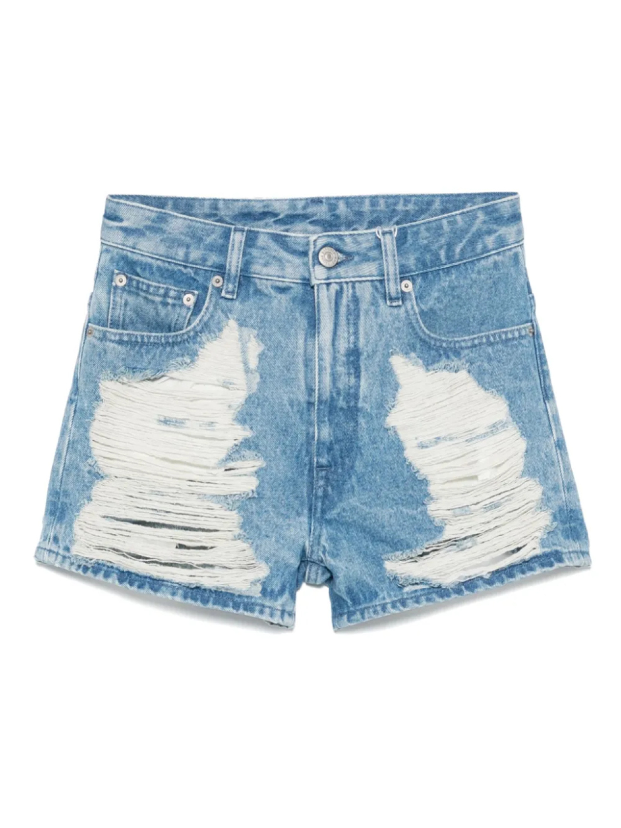 

Джинсовые шорты с прорезями MM6 Maison Margiela, синий