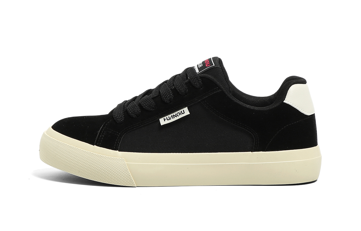 

Мужские низкие скейтерские кроссовки с абразивостойкостью и увеличенной высотой HUANQIU, черный