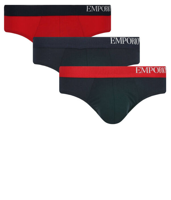 

Трусы мужские Emporio Armani брифы хлопковые 3 шт, мультиколор