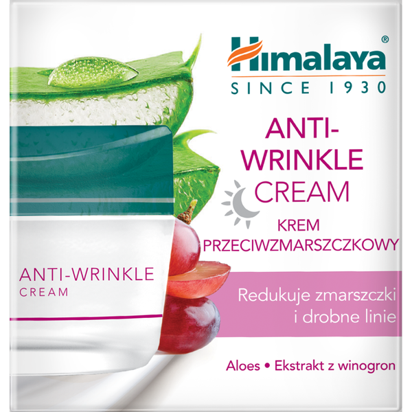 

Крем для лица против морщин с алоэ и экстрактом винограда, 50 мл Himalaya Anti-Wrinkle