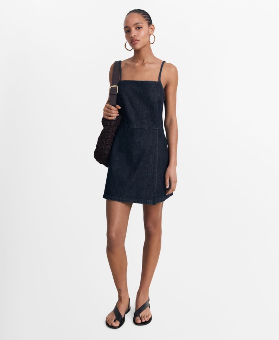 

Женский короткий джинсовый комбинезон MANGO, Open Blue