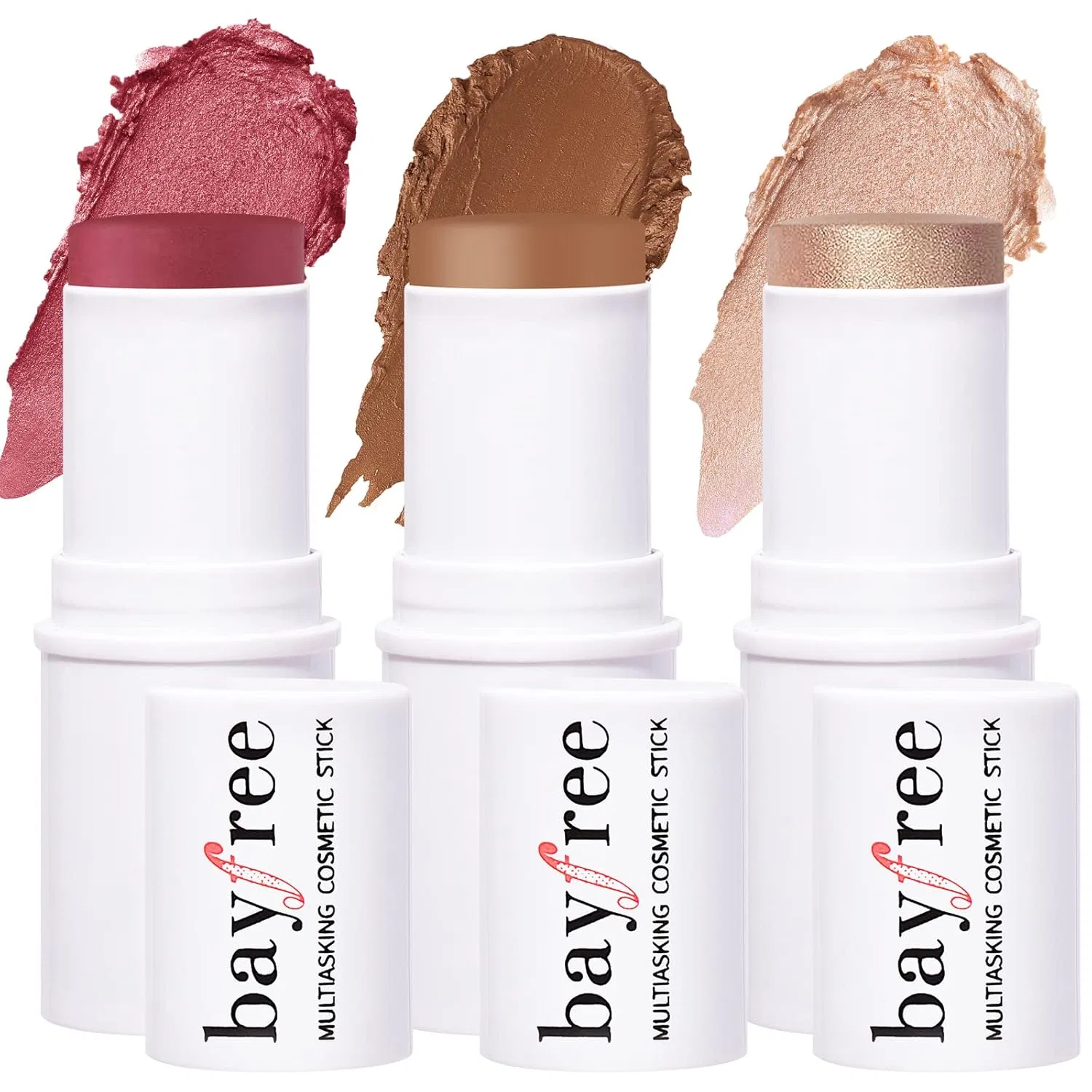Многофункциональный стик KIMUSE Cream Blush Stick для румян, хайлайтера и контуринга Kimuse, Quartz Rose Trio