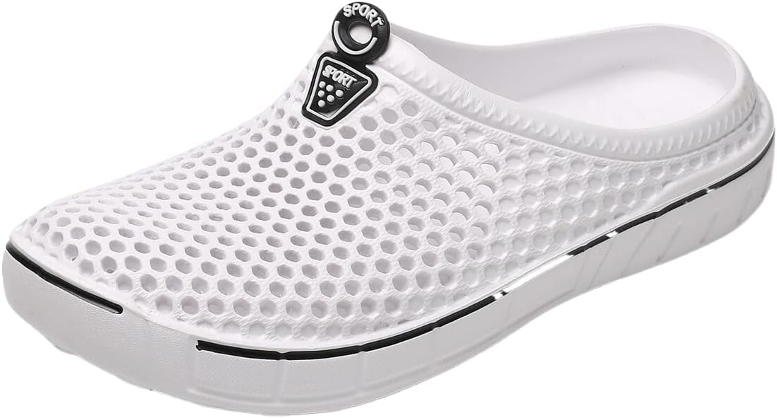 

Женские и мужские дышащие сабо для сада, повседневные тапочки, быстро сохнущие сандалии, противоскользящая обувь для пляжа Dannling, белый