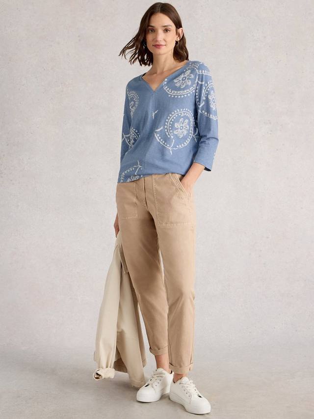 

Футболка Nelly из хлопка с контрастным принтом White Stuff