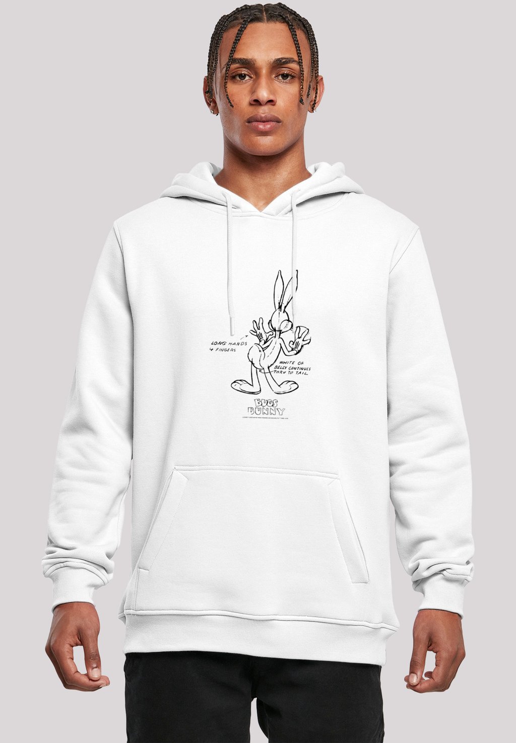 

Толстовка LOONEY TUNES BUGS BUNNY WHITE BELLY F4NT4STIC, цвет white