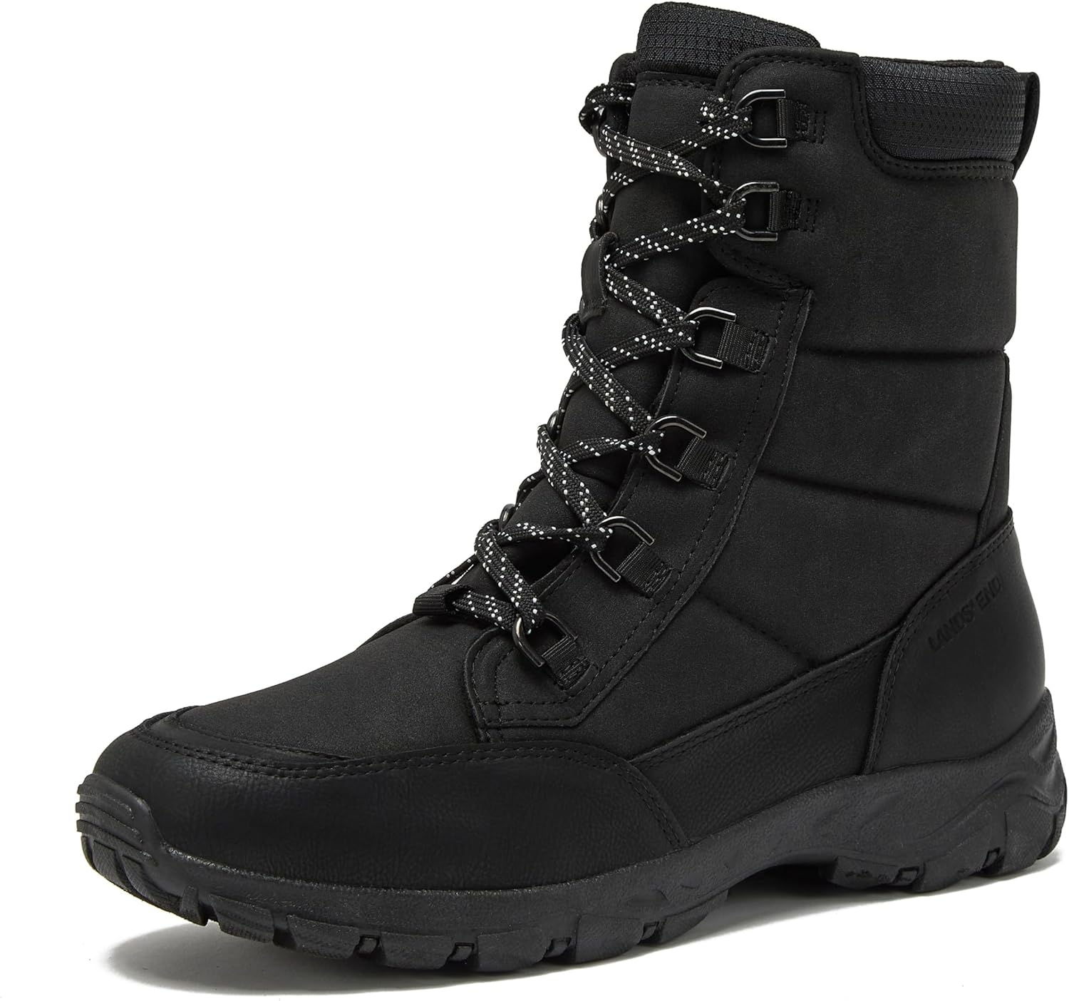 

Зимние утепленные ботинки Lands' End для мужчин, с шнуровкой или без, водонепроницаемые мужские снежные ботинки, средняя или широкая полнота, размер 8-13, черные, коричневые, зеленые или серые