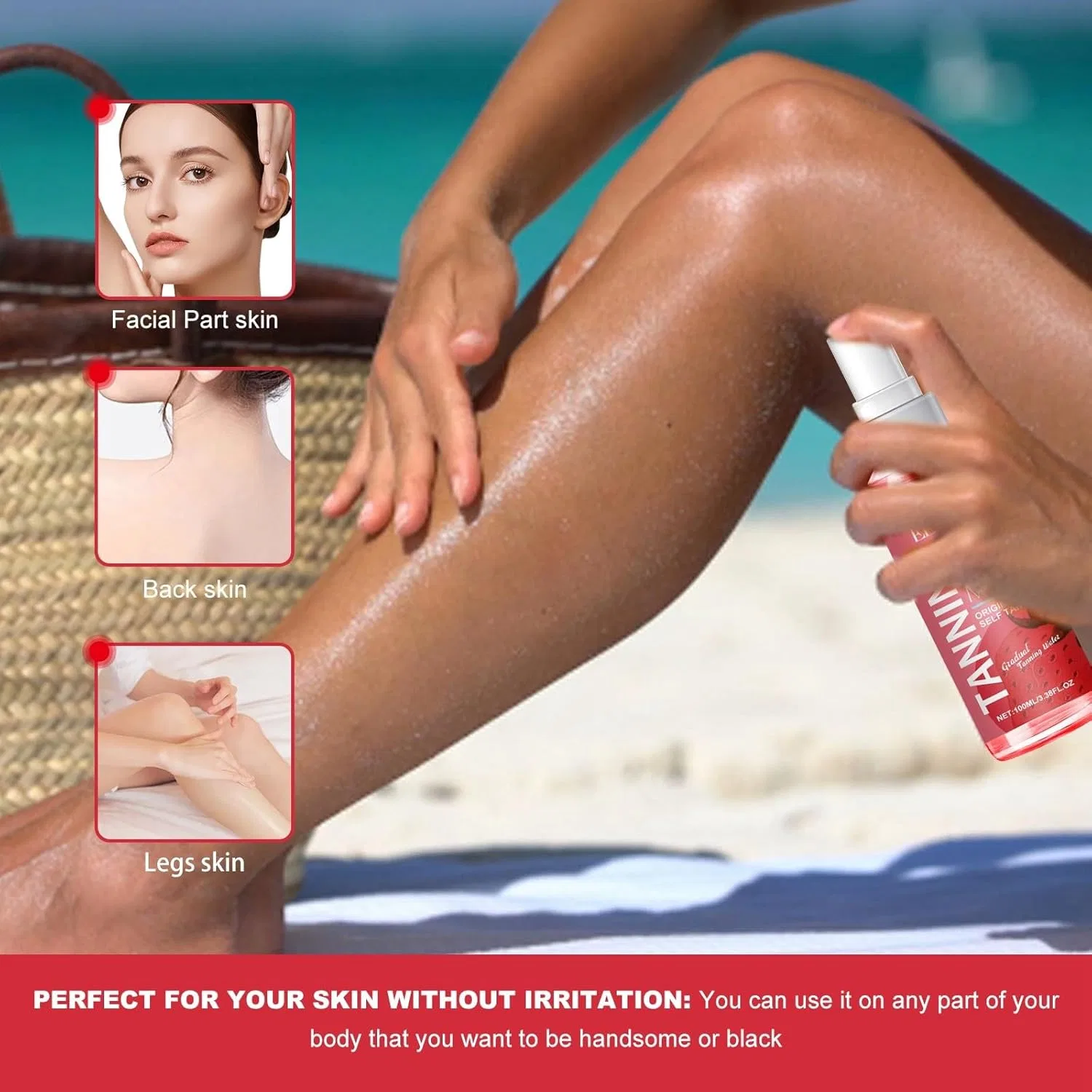 Спрей-автозагар для лица и тела Strawberry Tanning Aid, 100 мл — фото 4