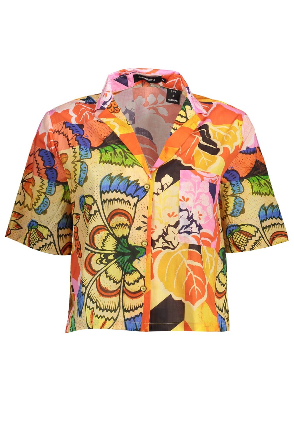 

Желтая хлопковая женская рубашка Desigual