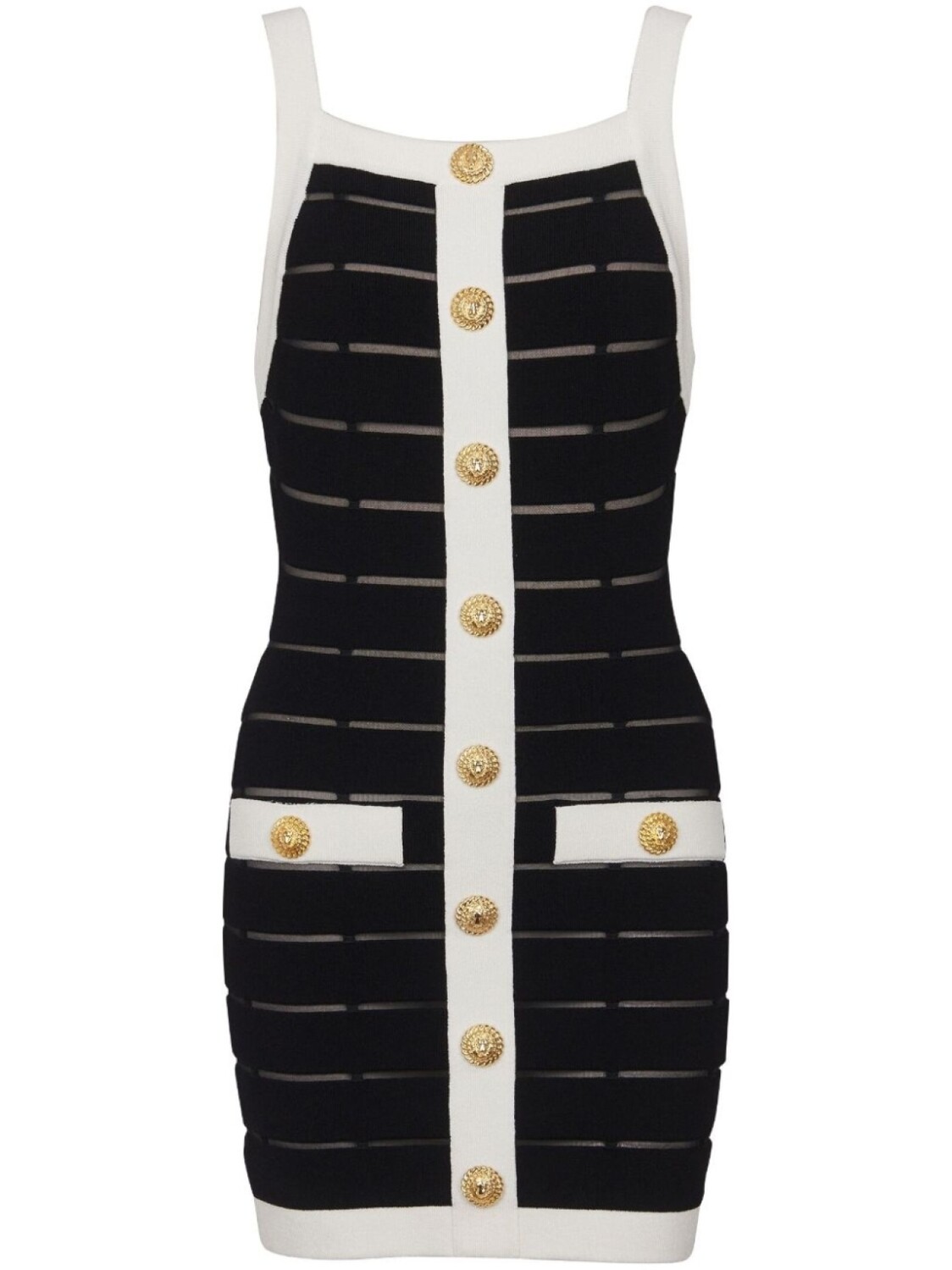 

Balmain короткое платье с сетчатыми вставками, черный