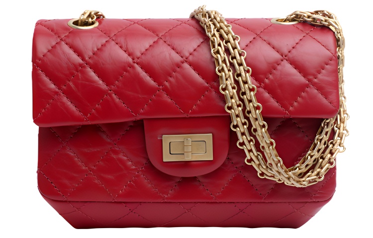 

CHANEL Мини-сумка через плечо на цепочке из телячьей кожи для женщин, красная