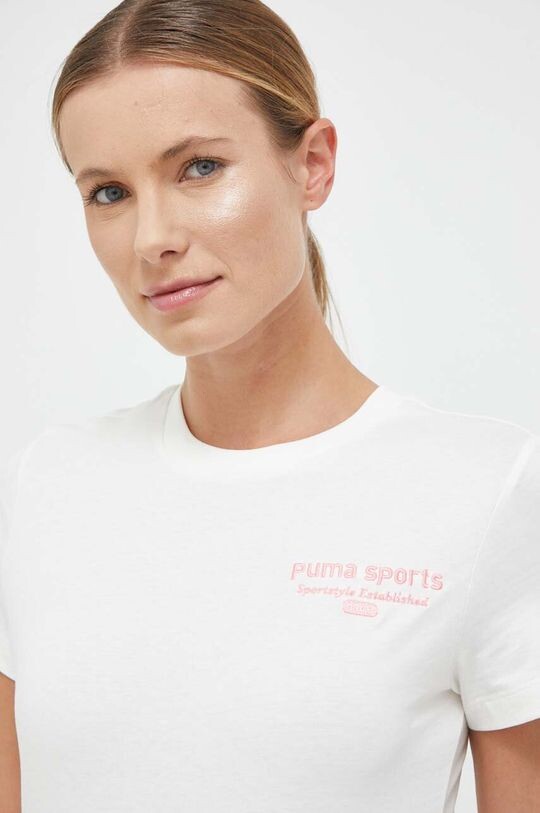 

Хлопковая футболка Puma, бежевый