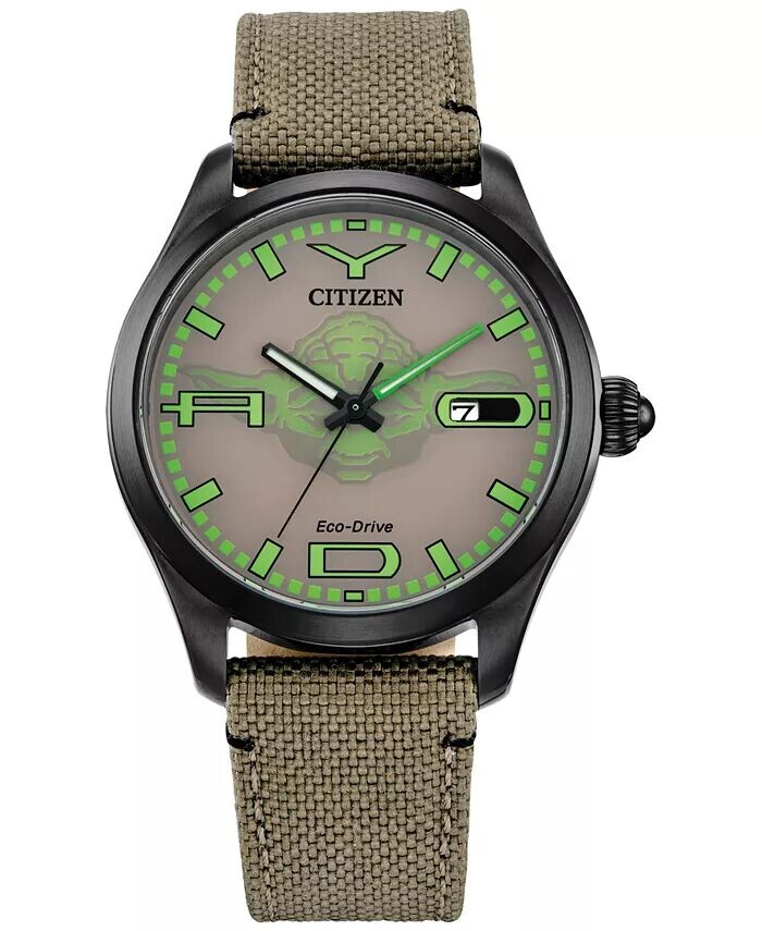 

Мужские часы Eco-Drive «Звездные войны Йода» с бежевым нейлоновым ремешком, 42 мм Citizen