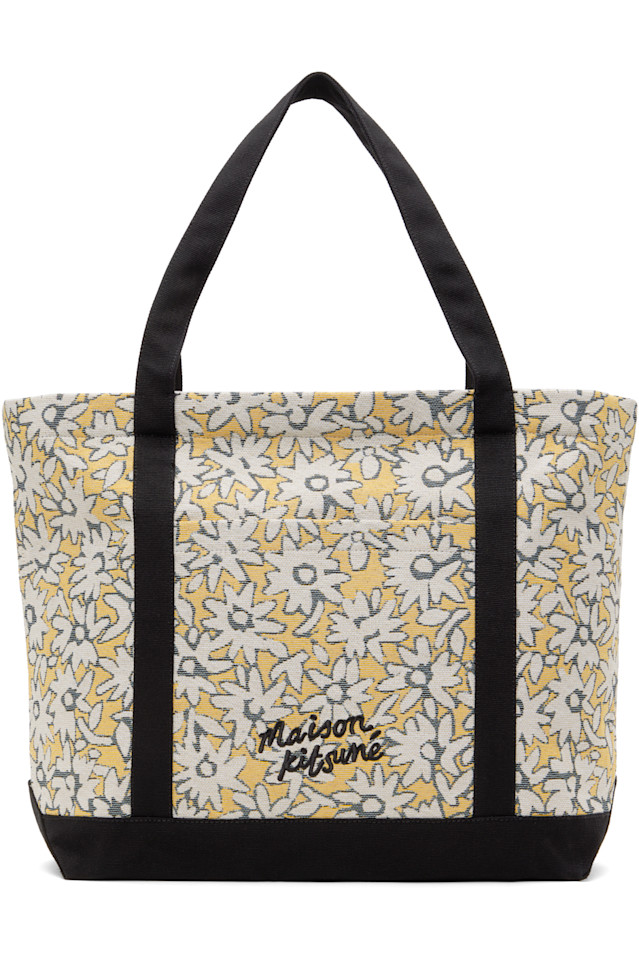 

Большая сумка-тоут жаккард Daisy field Maison Kitsuné, цвет mimosa print