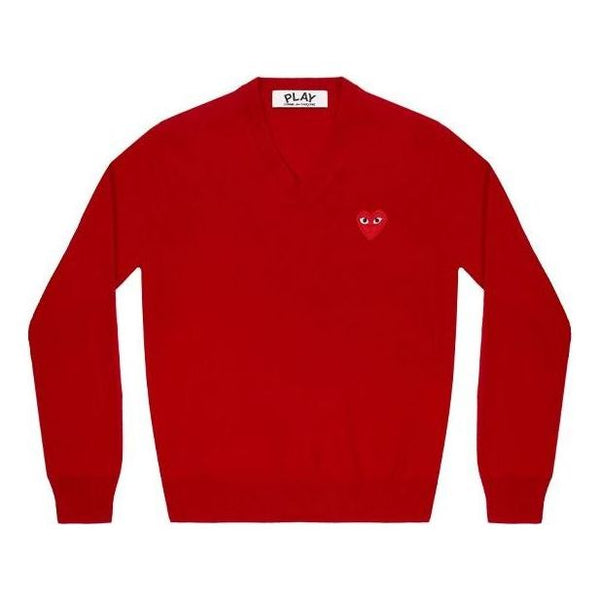 

Свитер v-neck l/s t-shirt red emblem 'red' Comme Des Garcons Play, красный