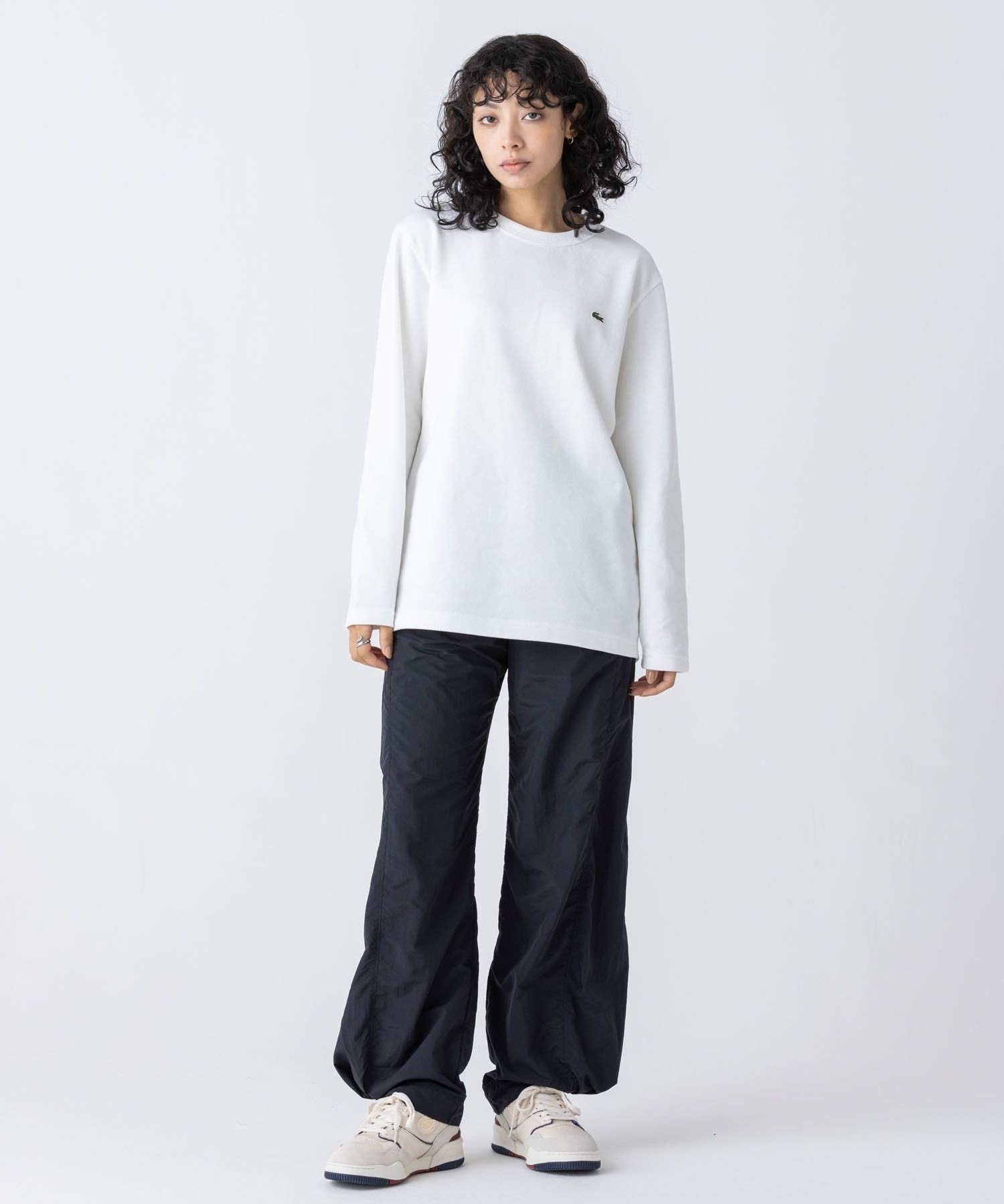Футболка LACOSTE Classic Pique, длинные рукава, белая — фото 4