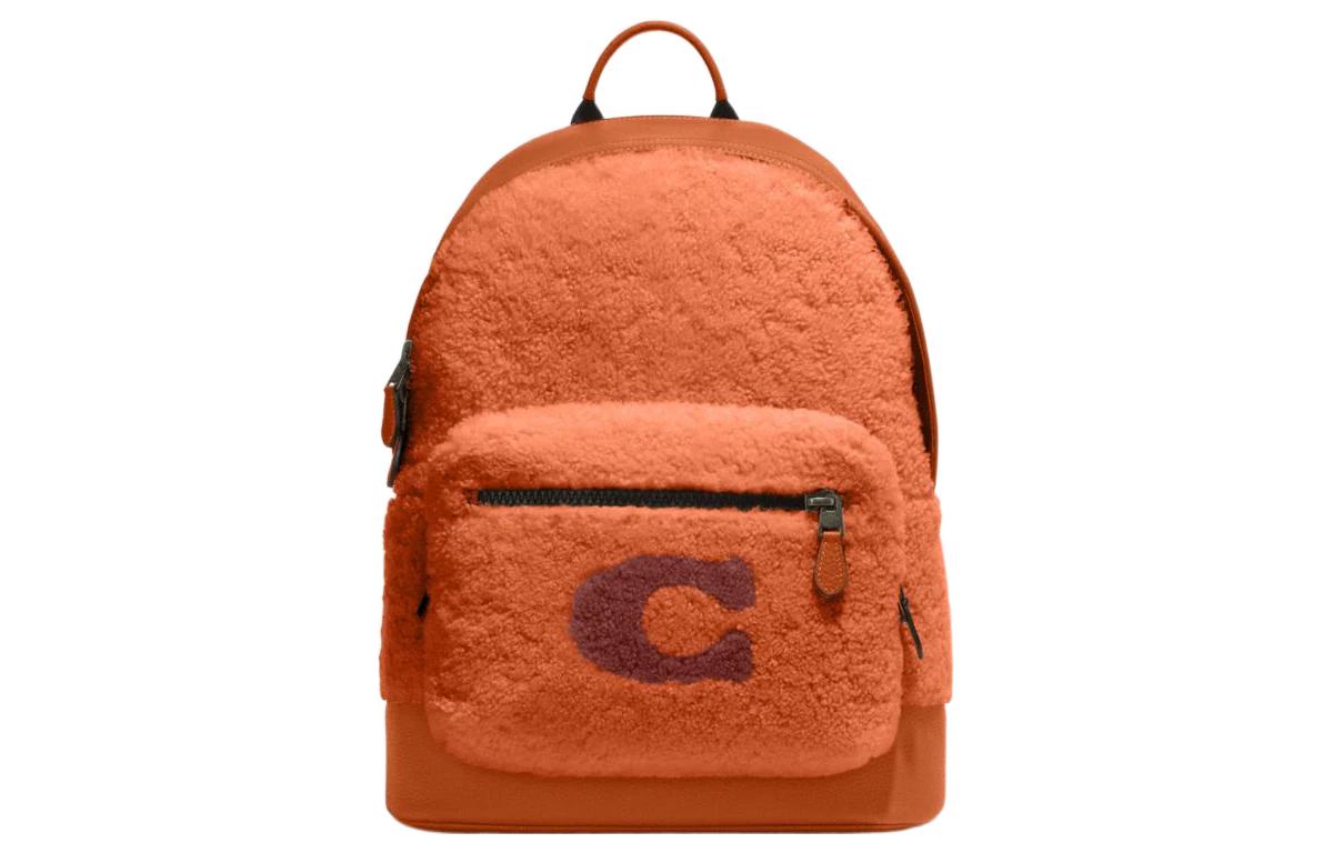

COACH Женский рюкзак из текстиля и натуральной овчины с задней частью из коровьей кожи