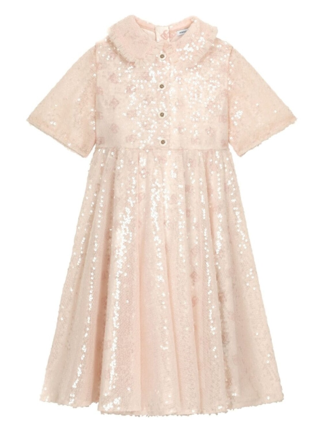 

Dolce & Gabbana Kids платье на пуговицах с пайетками, нейтральный цвет