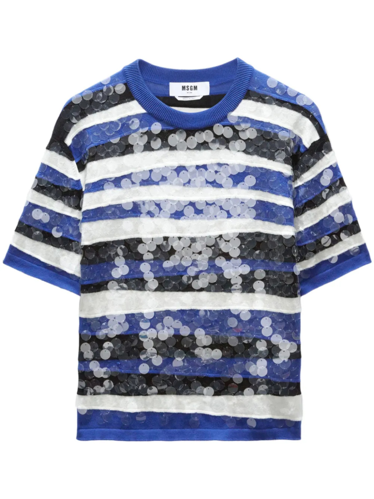 

Футболка с пайетками MSGM, синий