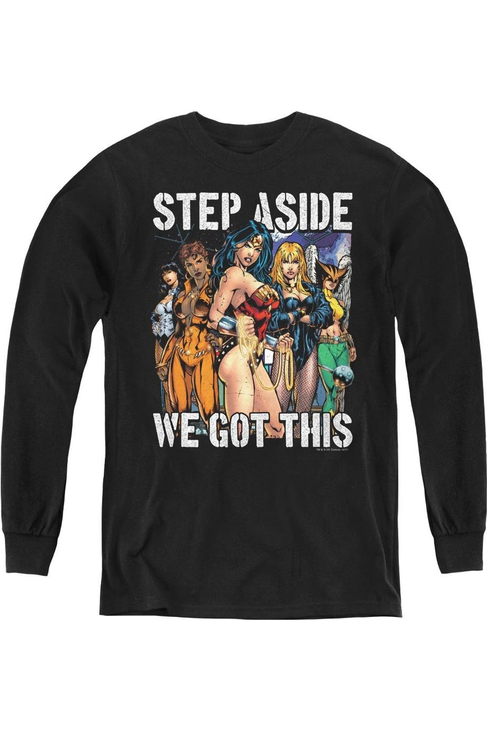 

Футболка с длинным рукавом "Героини Лиги Справедливости Америки" для молодежи Gildan, черный