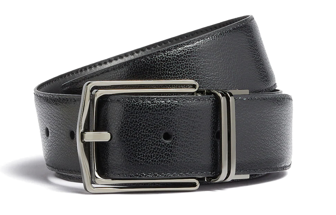 

Ремень Zegna Reversible Leather Belt Ermenegildo Zegna, чёрный