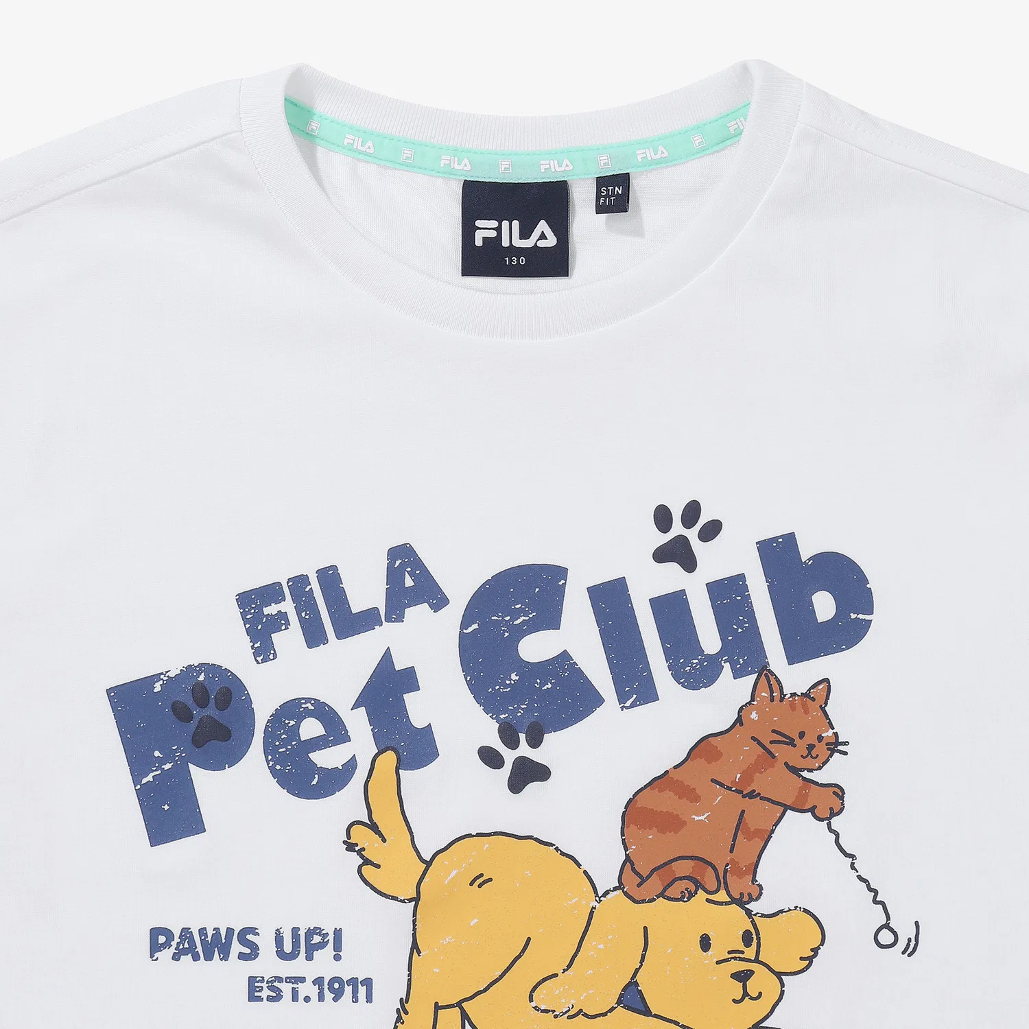 Детская футболка Pet Club с коротким рукавом белая от Fila Kids — фото 2
