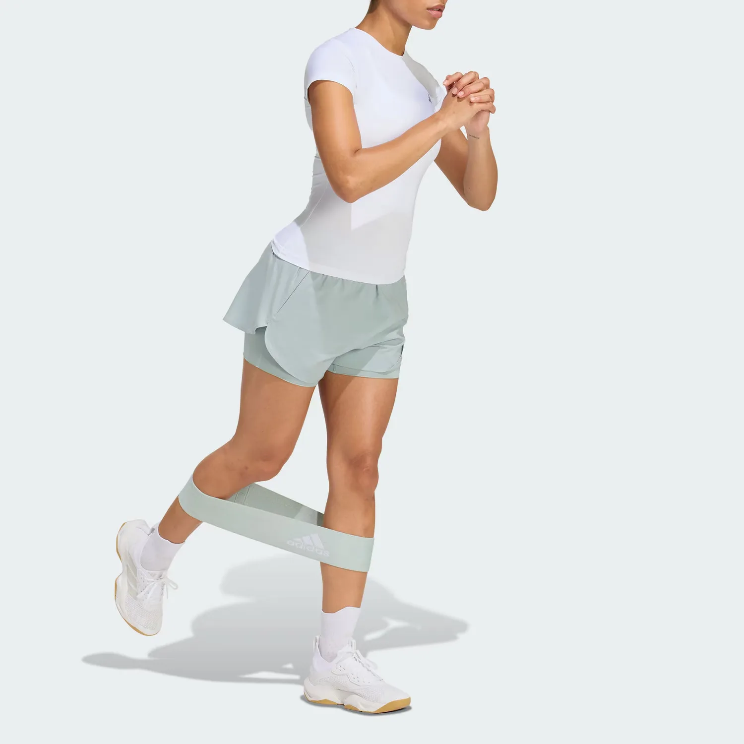 Шорты D4T Sports женские Adidas, wonder светло-серый зеленый — фото 4
