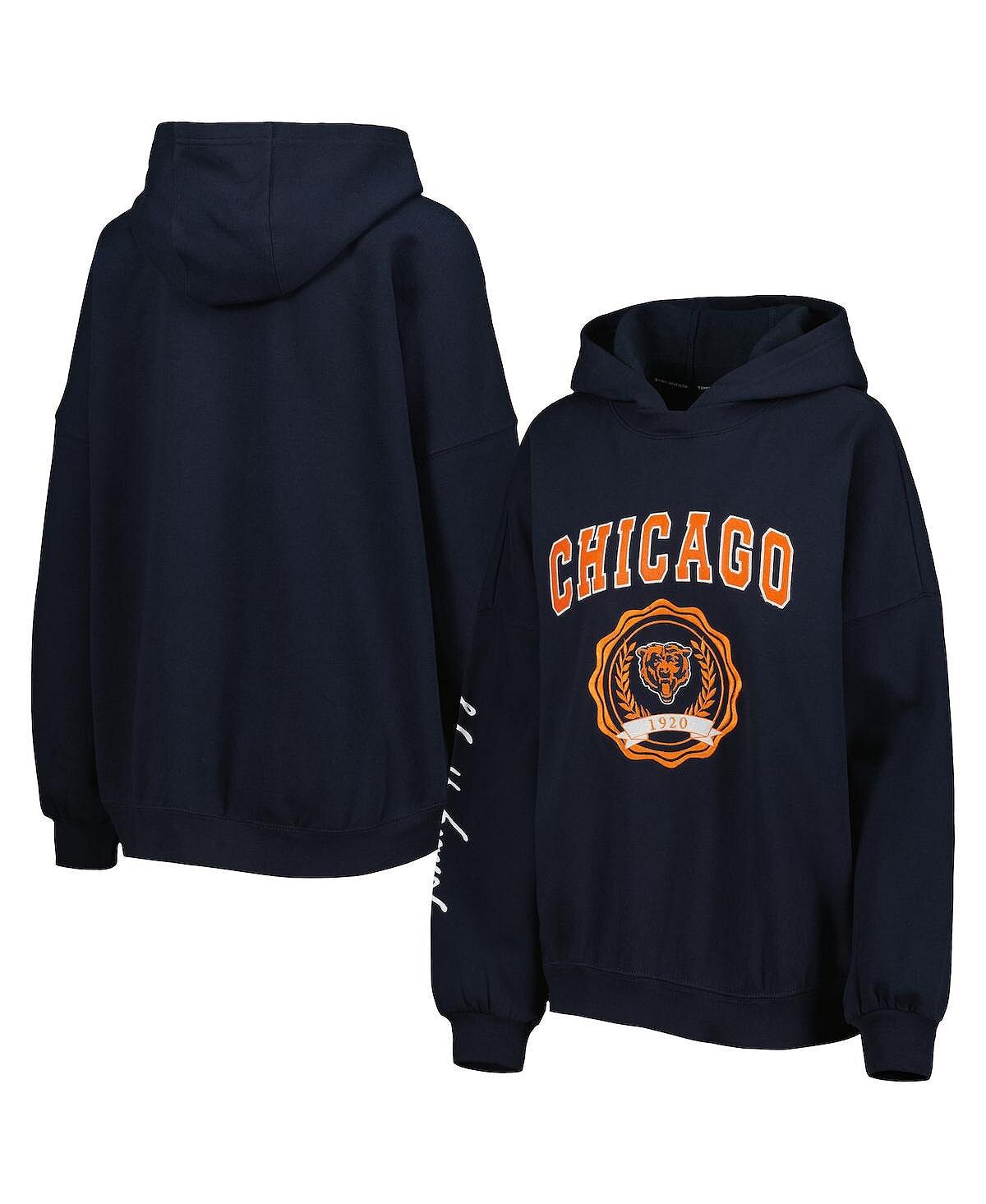

Женский темно-синий пуловер с капюшоном Chicago Bears Becca с заниженными плечами Tommy Hilfiger, темно-синий