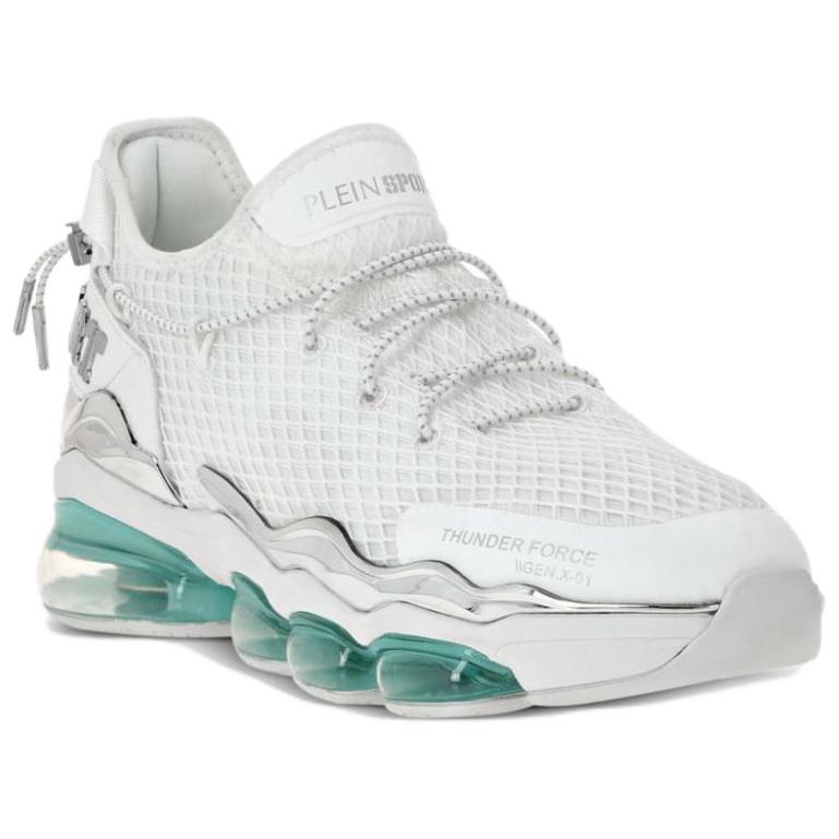 PLEIN SPORT Кроссовки Casual Unisex White из коровьей кожи и текстиля, низкие — фото 4