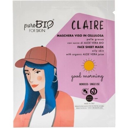 

Маска для лица Purobio на целлюлозе, 0,5 унции Claire Good Morning, N/A