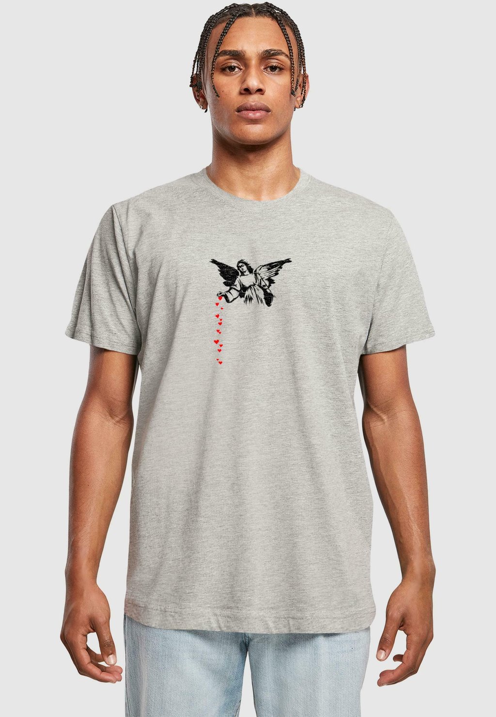 

Футболка с принтом BANKSY-HEARTS Merchcode, светло-серый