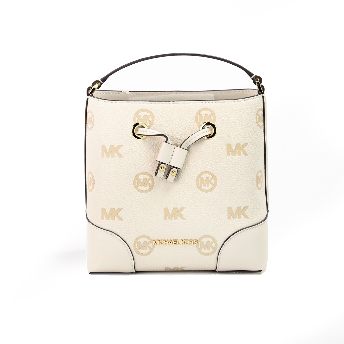 

Сумка-ведро Mercer Small Light Cream с тиснением и завязками Michael Kors