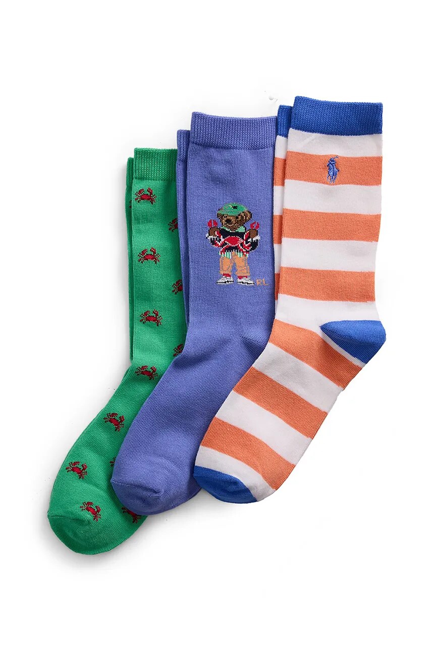 

Детские носки 3 пары в упаковке Polo Ralph Lauren, синий
