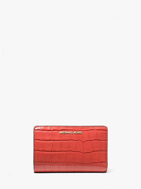 

Кошелек Empire Medium из лакированной кожи с тиснением под крокодила Michael Kors, красный