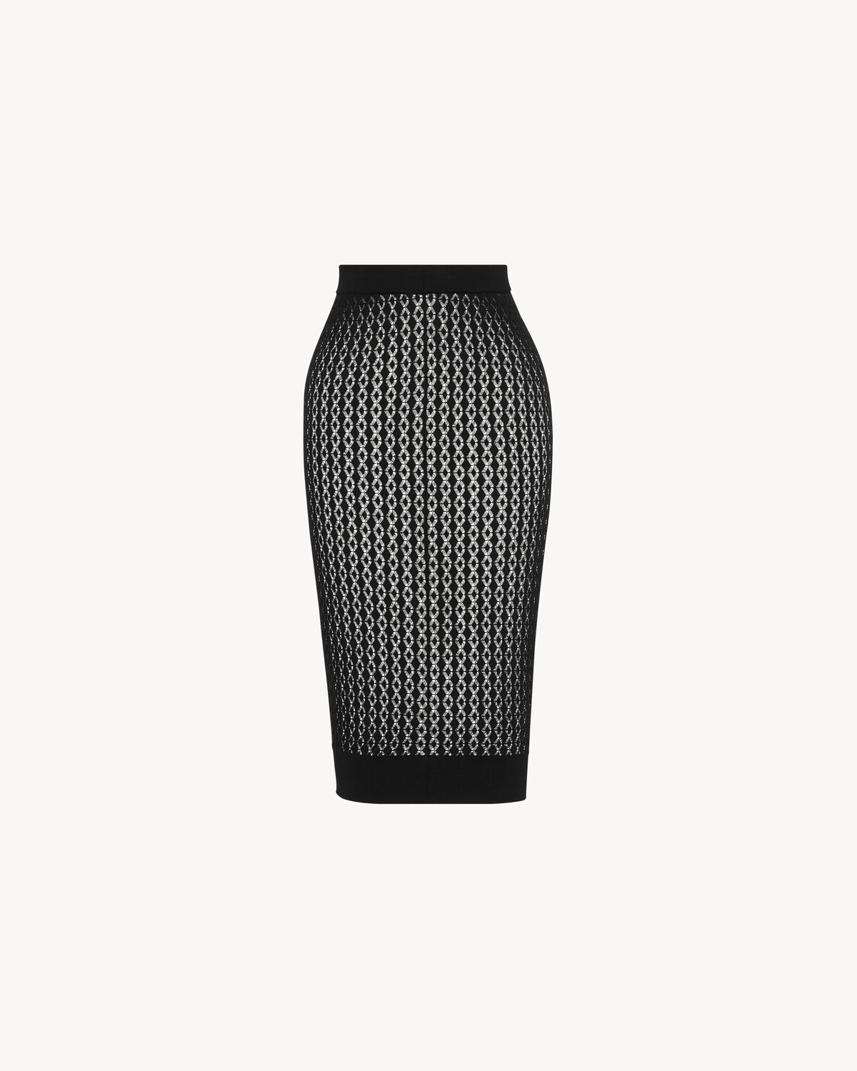 Миди-юбка из вязки понтель SAINT LAURENT, черный — фото 3