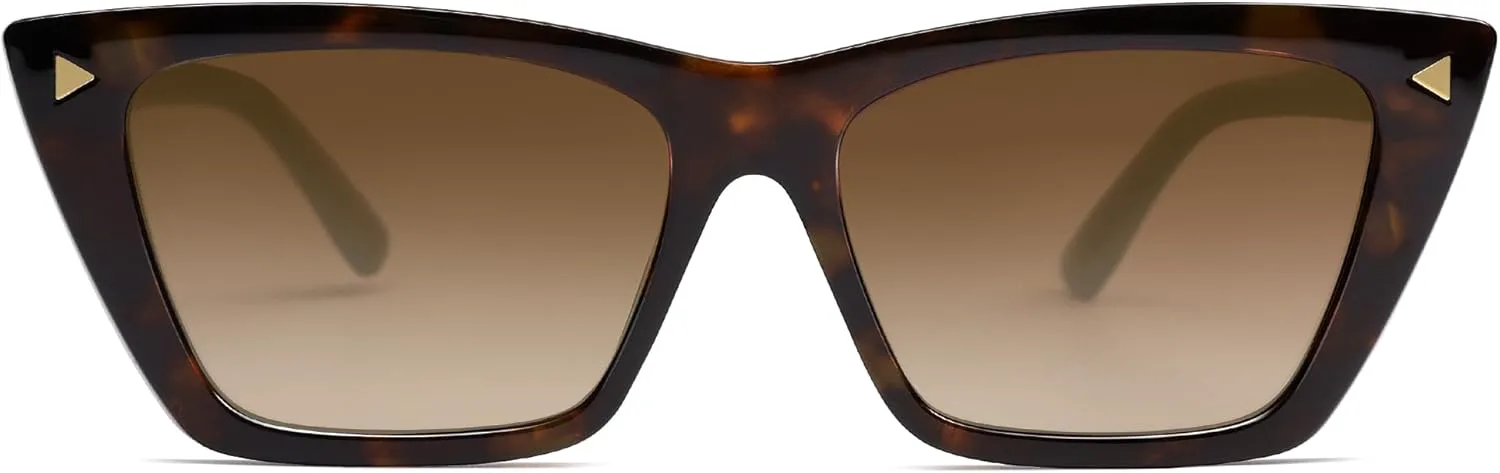 

Модные солнцезащитные очки SOJOS для женщин, симпатичные очки «кошачий глаз», поляризованные, квадратной формы, дизайнерские очки SJ2297, Tortoise/Brown Grading