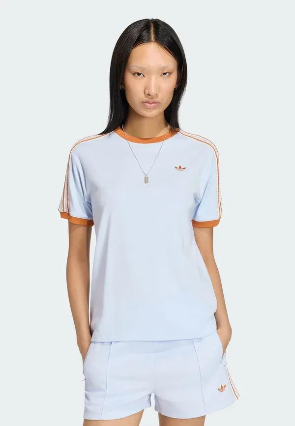 Футболка Adidas Originals Summer Glow Advanced Three Stripes Print, цвет кристально-голубой