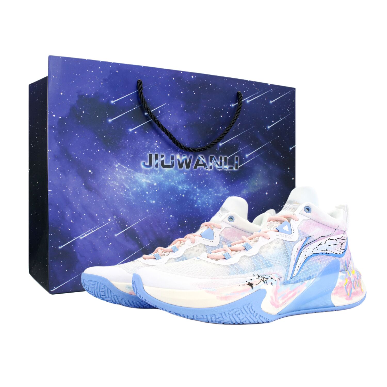 

Кроссовки Li-Ning Light Speed 10 Cushioning Slip Resistant Abrasion Resistant Low top для мужчин, синий розовый feather (with shopping bag)