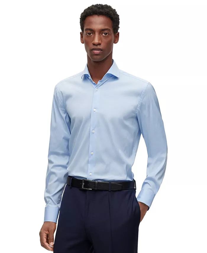 

Мужская классическая рубашка Slim-Fit Easy-Iron Hugo Boss, синий