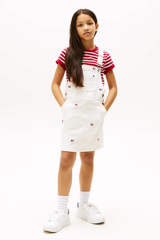 

Детское хлопковое платье Tommy Hilfiger, белый
