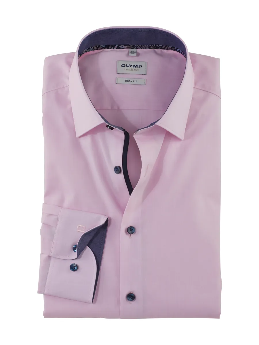 

Деловая рубашка OLYMP "Облегание тела пятого уровня" с контрастными деталями, цвет Hellrose