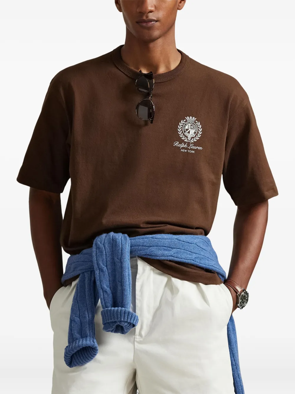 Футболка с круглым вырезом Polo Ralph Lauren, коричневый — фото 3