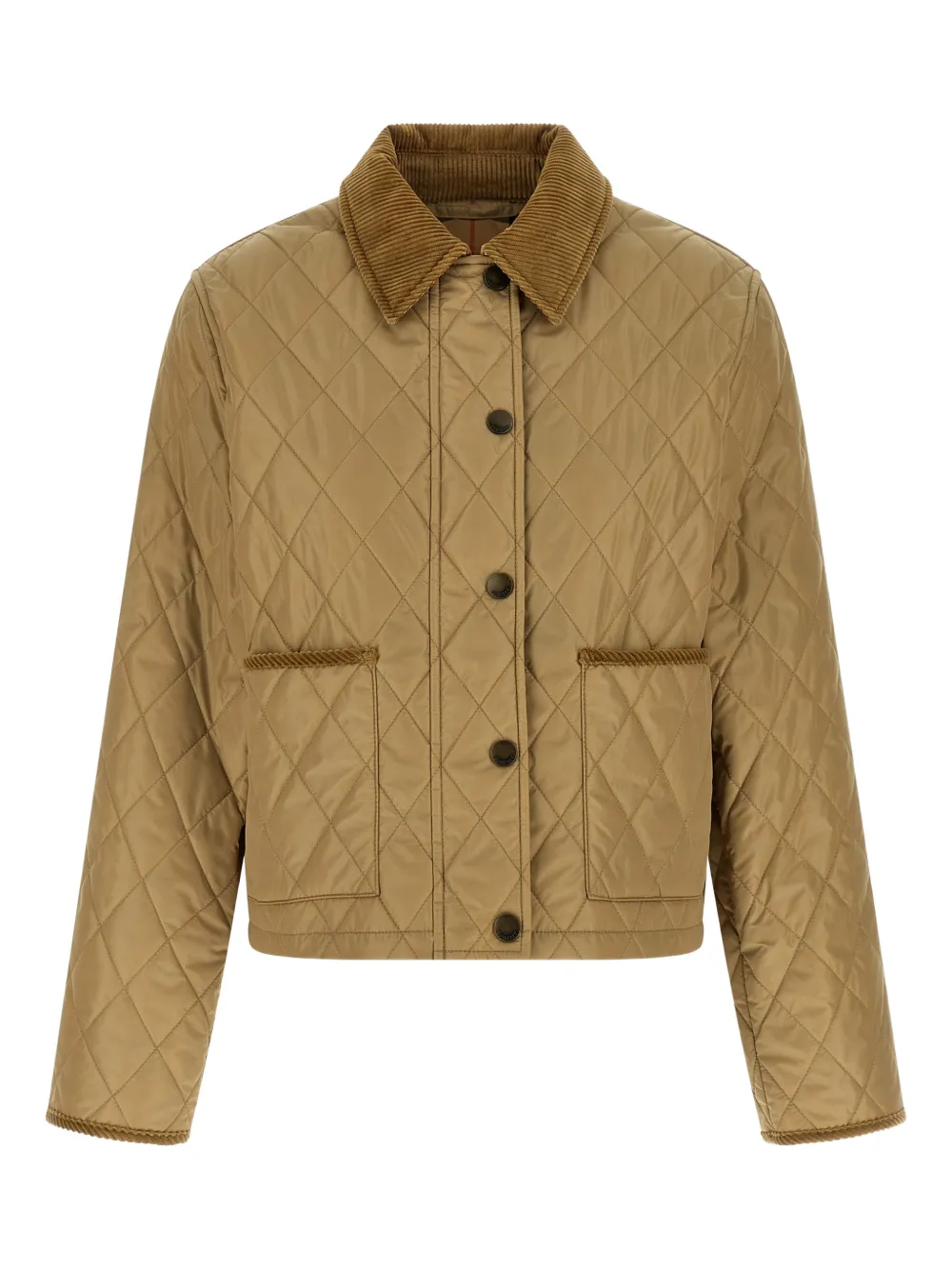 

Стеганная куртка Tal с отделкой из вельвета Burberry, бежевый