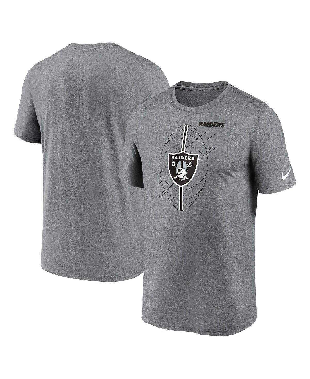 Мужская футболка цвета древесного угля Heather Las Vegas Raiders Legend Icon Performance Nike — фото 2