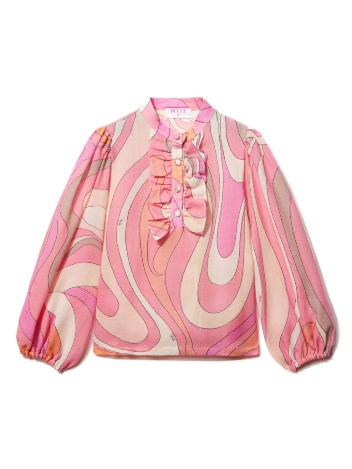 

PUCCI Junior блузка из шерсти с принтом «мармо», розовый