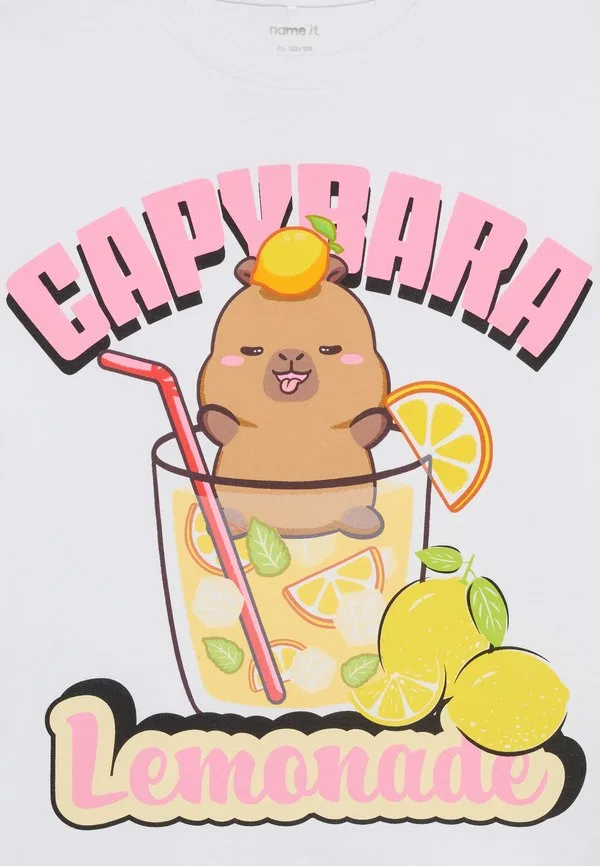 Футболка nkfabina с принтом капибары Name It, Bright White — фото 4