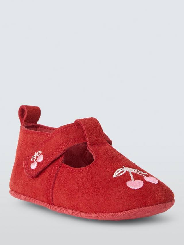 

Детские пинетки из вишневой замши John Lewis, Red