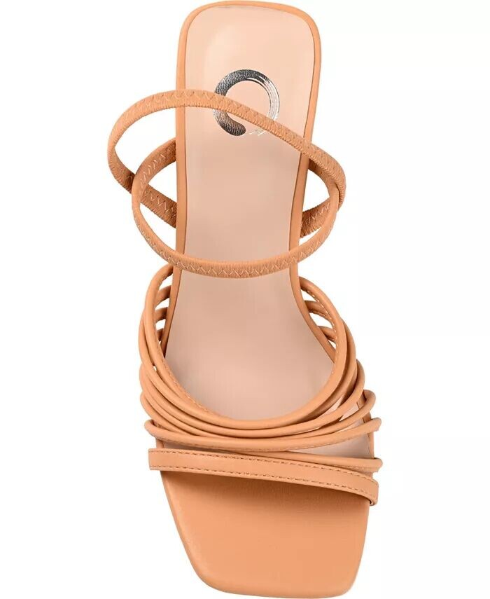 Женские босоножки Hera Strappy Block Heel Dress Sandals Journee Collection, коричневый — фото 4