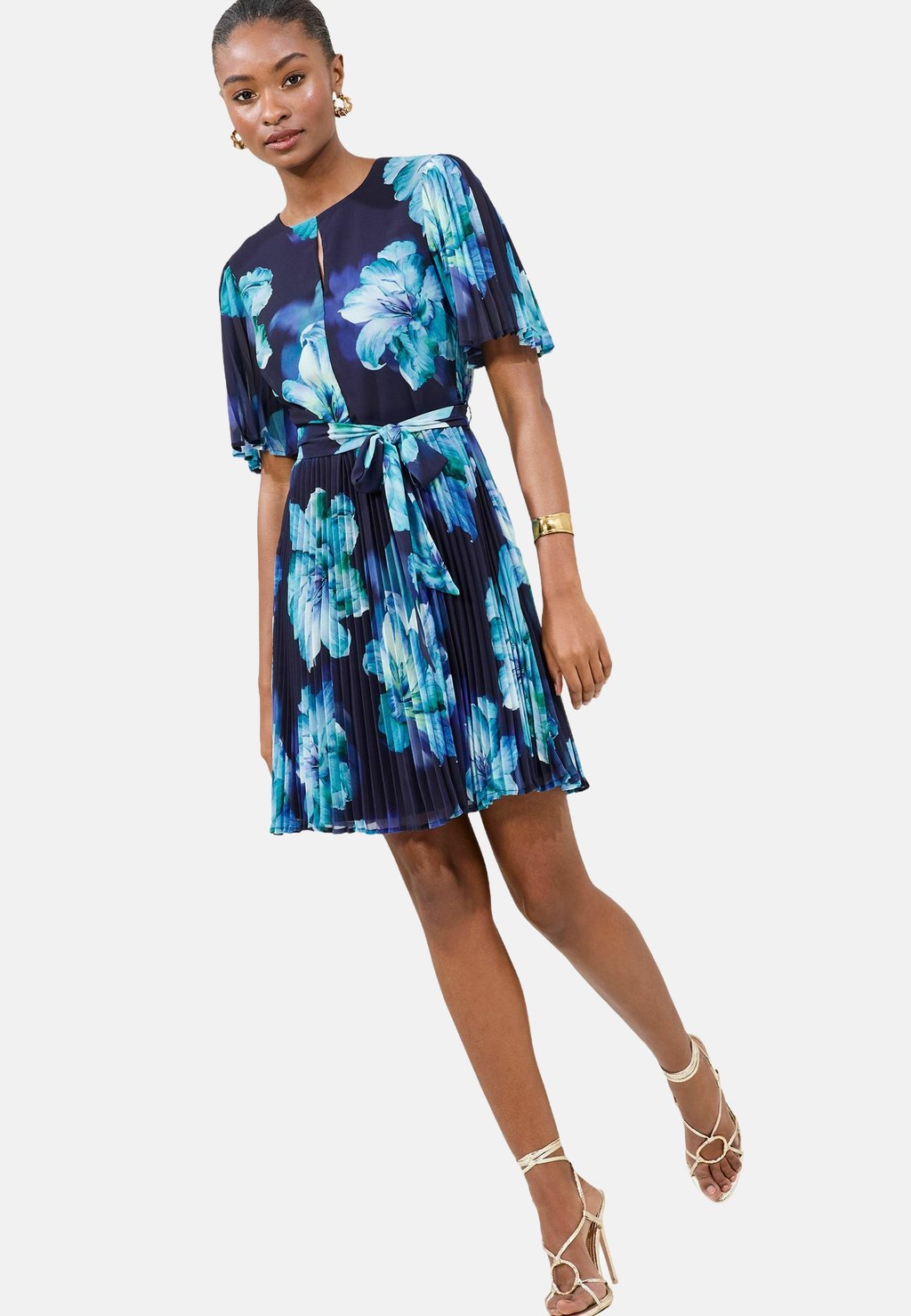 

Повседневное платье REGULAR FIT - FLORAL PLEATED MINI Lipsy, синий